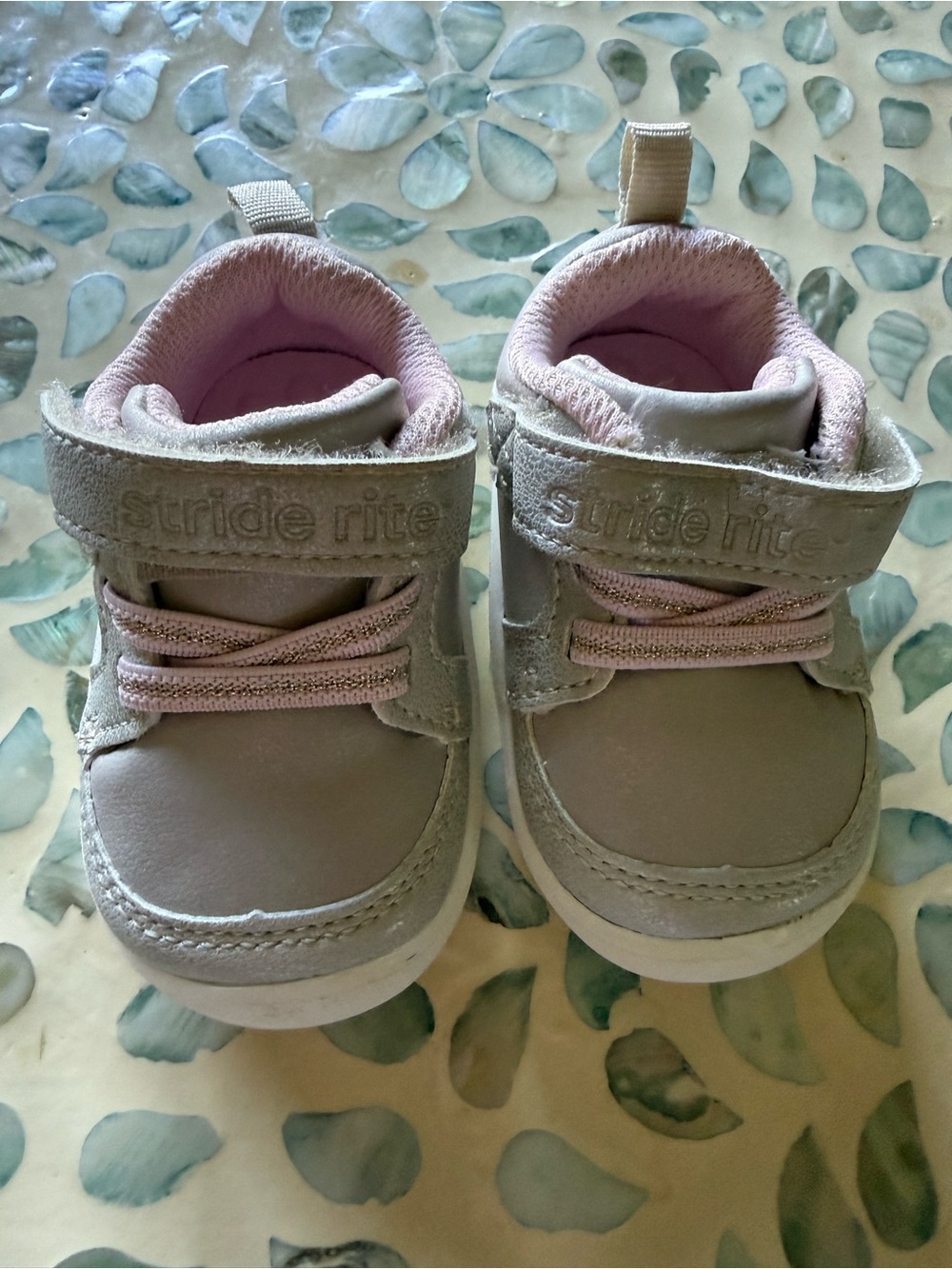 Stride Rite Baby Pink & Gray Soft-Touch Sneakers